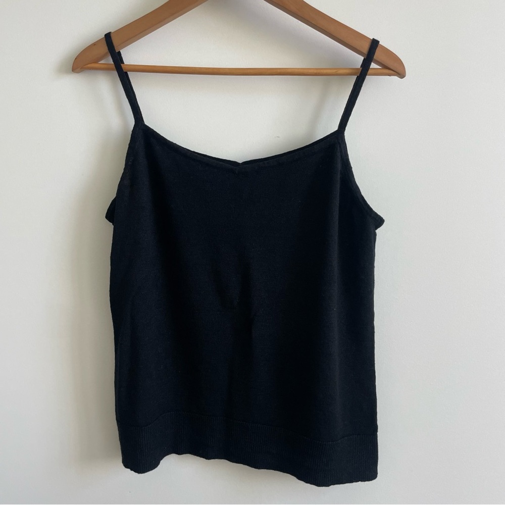Banana Republic black linen blend sweater tank